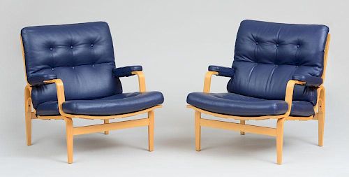 BRUNO MATHSSON FOR DUX INGRID" ARMCHAIRS, DESIGNED 1969"