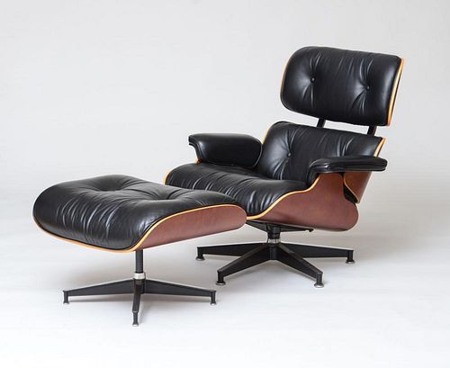 CHARLES AND RAY EAMES FOR HERMAN MILLER, LOUNGE CHAIR AND OTTOMAN, 1996