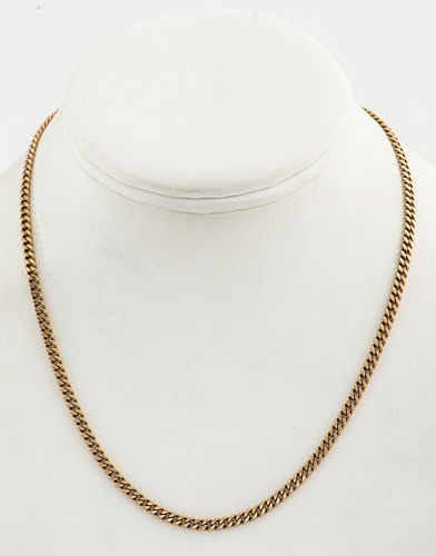 Vintage 14K Yellow Gold Fob Chain Necklace