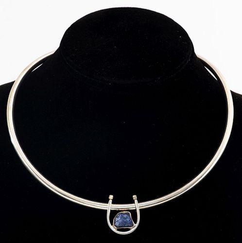 Lilly Barrack Silver & 14K Gold Tanzanite Necklace