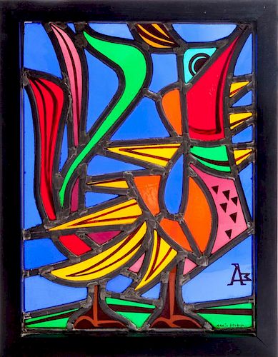 MICHIEL ANNEESSENS, LEADED STAINED GLASS PANEL
