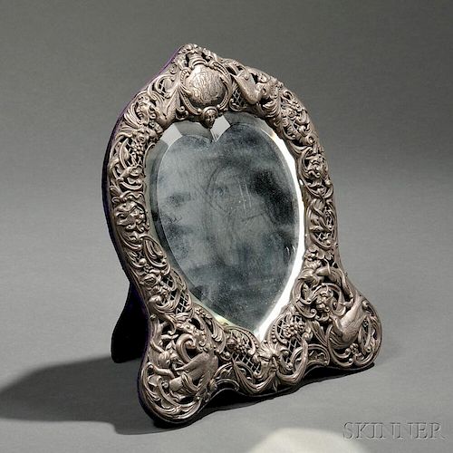 Victorian Sterling Silver-mounted Mirror