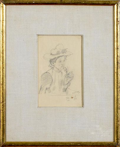 DAVID BURLIUK (1882-1967): PORTRAIT OF A LADY IN A HAT