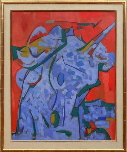 CARL HOLTY (1900-1973): UNICORN IN THE BURNING FOREST