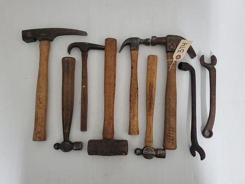(7) Early Hammers, Chisels, & Wrenches