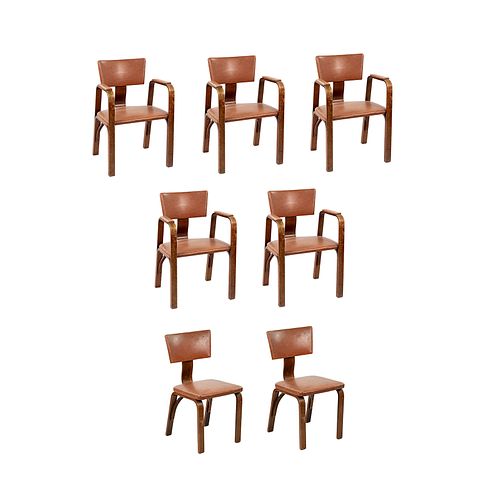 (7) Set of 7 Thonet Bentwood MCM Dining Chairs