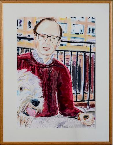 BILLY SULLIVAN (b. 1946): PORTRAIT OF A MAN WITH HIS DOG