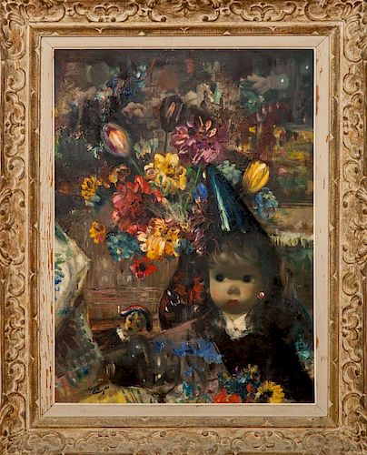JEAN CALOGERO (1922-2001): DOLL WITH FLOWERS