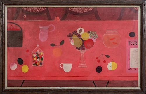 DORIS LEE (1905-1983): TABLE WITH FRUIT