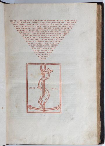 Antiquarum Lectionum Commentarious, Aldine 1516