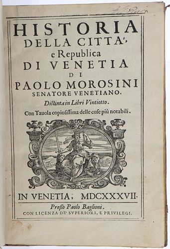 Historia di Venetia, by Morosini, 1637