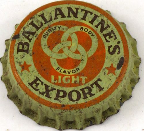 1937 Ballantine's Export Light Cork Backed crown Newark, New Jersey