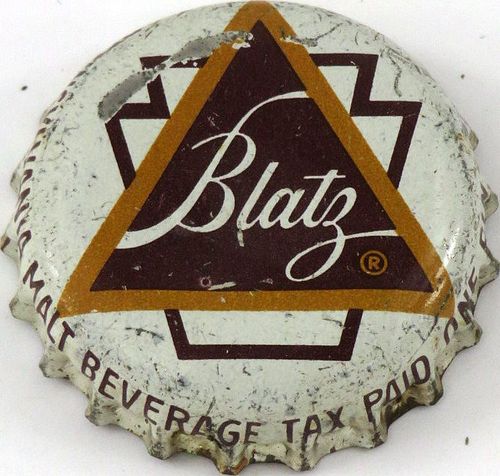 1956 Blatz Beer ~PA Tax (white) Cork Backed crown Milwaukee, Wisconsin