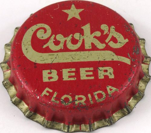 1946 Cook's Beer ~FL Tax Cork Backed crown Evansville, Indiana