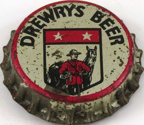 1946 Drewrys Beer (big horse) Cork Backed crown South Bend, Indiana