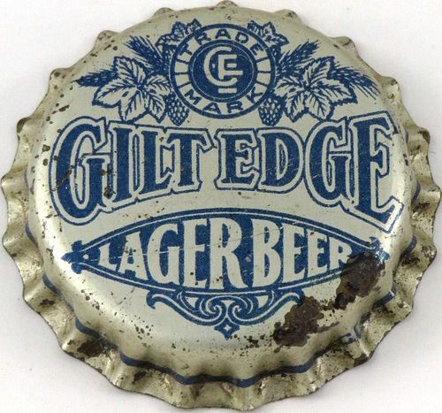 1934 Gilt Edge Lager Beer Cork Backed crown Sacramento, California