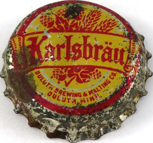 1934 Karlsbrau Beer Cork Backed crown Duluth, Minnesota