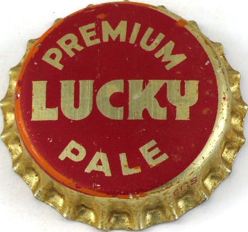 1946 Lucky Premium Pale Beer (metallic gold) Cork Backed crown San Francisco, California