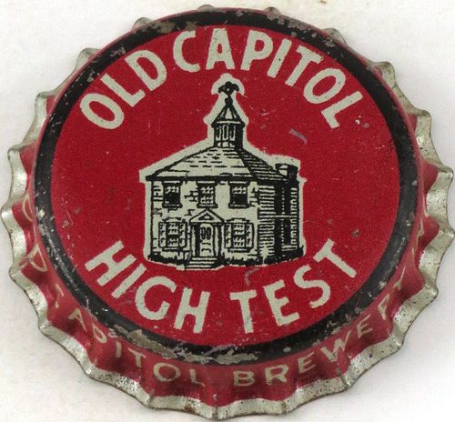 1934 Old Capitol High Test Beer Cork Backed crown Chillicothe, Ohio