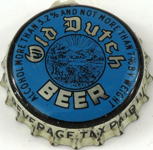 1954 Old Dutch Beer ~OH 1½¢ tax Cork Backed crown Findlay, Ohio