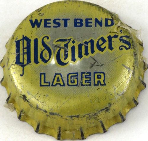 1955 Old Timer's Lager Beer Cork Backed crown West Bend, Wisconsin