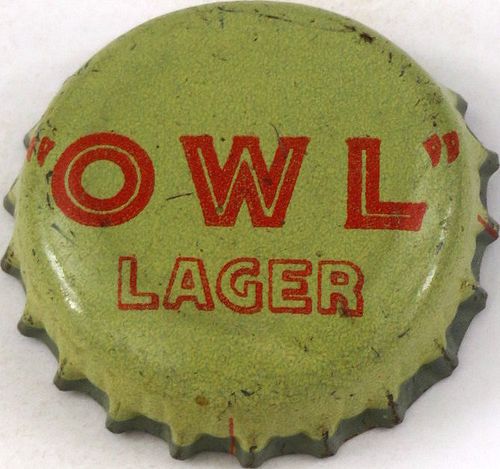 1933 Owl (Old Wisconsin Lager) Lager Beer Cork Backed crown Whitewater, Wisconsin