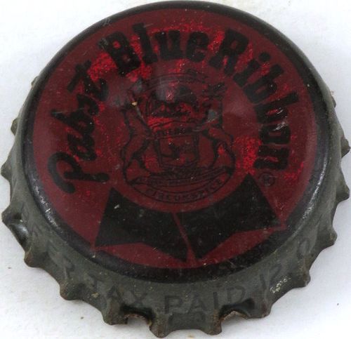 1948 Pabst Blue Ribbon Beer ~MI 12oz Tax Cork Backed crown Milwaukee, Wisconsin