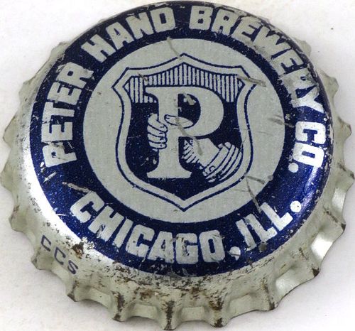 1934 Peter Hand Brewery Co. Cork Backed crown Chicago, Illinois
