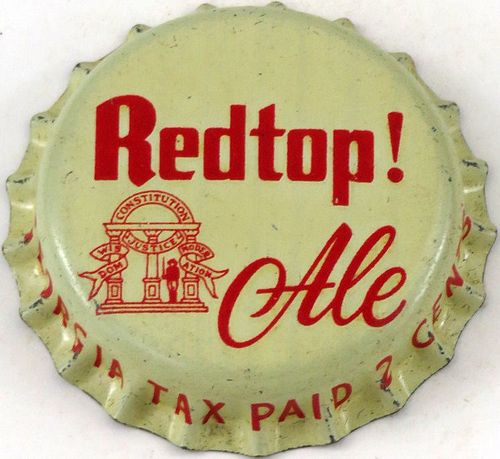 1957 Redtop Ale ~GA Tax Cork Backed crown Cincinnati, Ohio