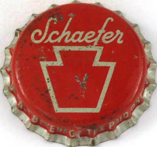 1956 Schaefer Beer ~PA tax Cork Backed crown New York, New York