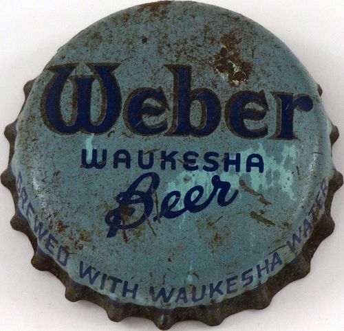 1947 Weber Waukesha Beer Cork Backed crown Waukesha, Wisconsin