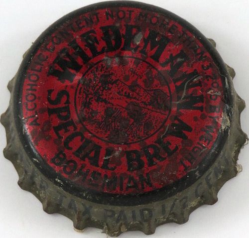 1947 Wiedemann Special Brew Beer ~OH Tax Cork Backed crown Newport, Kentucky
