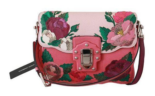 Pink Roses Leather Shoulder Hand Borse LUCIA Purse