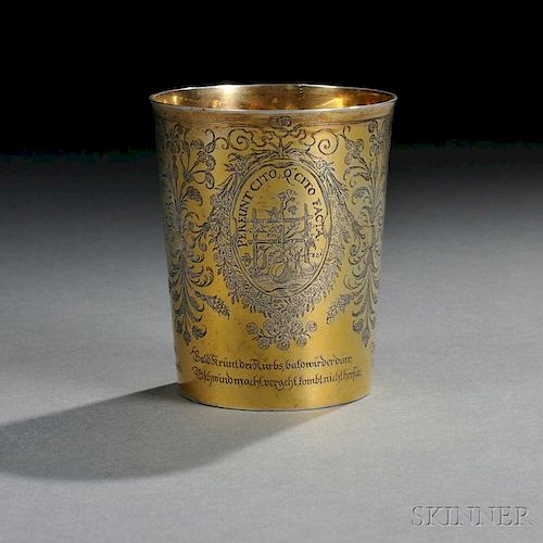Bavarian Silver-gilt Emblem Beaker