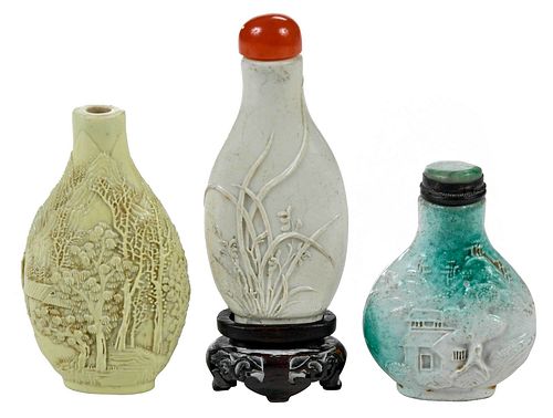 Three Chinese Porcelain Snuff Bottles