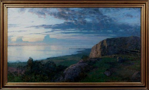 Coastal Sunset Landscape Oil Painting