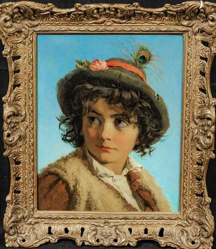 Swiss Boy Portrait Oil Painting