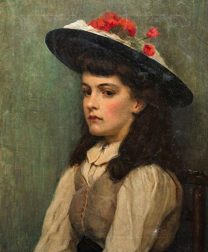 Newlyn School Girl Portrait Oil Painting