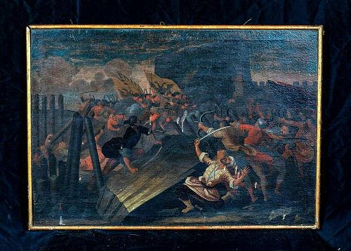Turkish Ottoman War Battle Scene Oil Painting