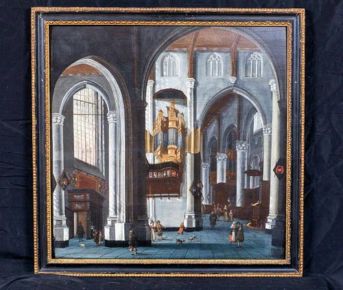 Grote Kerk Rotterdam Interior Oil Painting