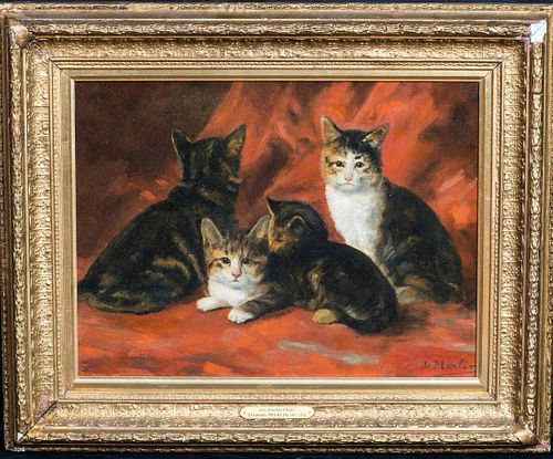 Portrait Of A Family Of Kittens Oil Painting