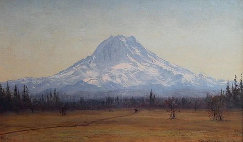 James Everett Stuart (American 1852-1941) Morning, Mt. Tacoma from about 10 Miles South of Tacoma City, Washington, March 2, 1891
