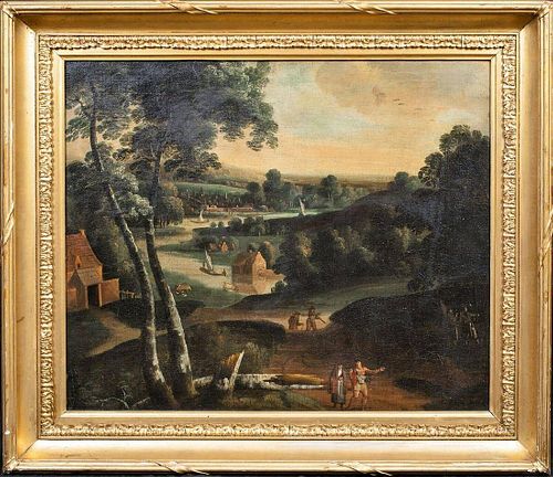 River Village Landscape Oil Painting