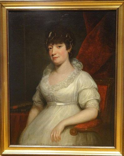 Portrait of A Lady Mary Ann Pigot White Dress Oil