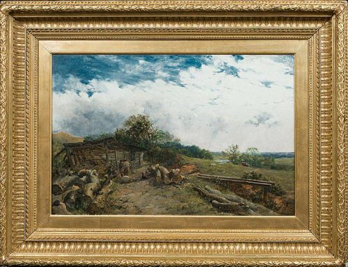 Loggers Summer Landscape Oil Painting