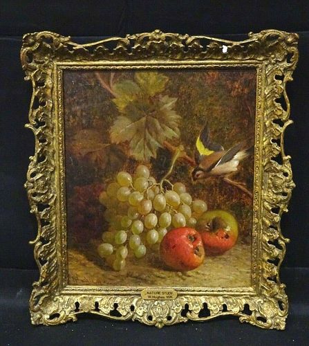 Still Life Grapes Apples Oil Painting