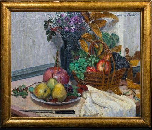 Still Life Fruit & Flowers Oil Painting
