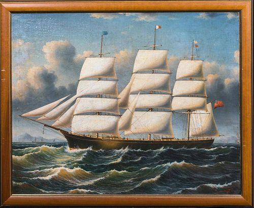 S.S. Columbo Off The Bay Of Naples, Italy Oil Painting