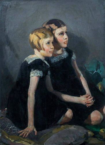 Nolwen & Paola, Daughters Of Alice de Janze Oil