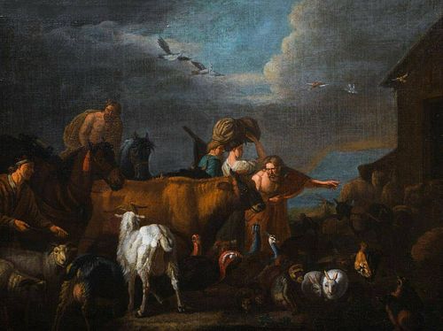 Noah's Ark & The Animals Oil Painting